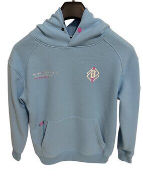 Baseball Lifestyle 101 Off-Field Hoodie Size M Cotton Candy Blue Waffle Knit